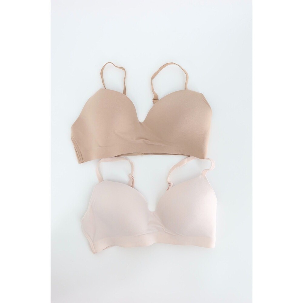 Soma Enbliss Wireless Bra Set Womens 36B Beige Tan Stretch Comfort Everyday